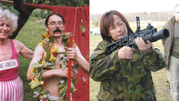 Zleva Olga Havlová, Luděk Bednář, Ivana Zemanová